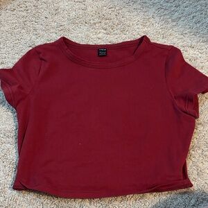SHEIN Burgundy Crop Top